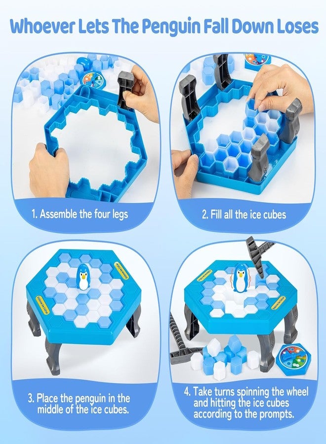 LAALIYA Penguin Ice Breaker Game for Kids - Don’t Let The Penguin Fall Tabletop Strategy | Hammer Ice Block Break Puzzle Toy for 2 Players | Fun Family Party Game Ages 5+ - Image 3